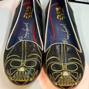 Irregular Choice Black & Gold Star Wars Darth Vader Embroidered Flats